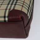 BURBERRY Nova Check Shoulder Bag Canvas Beige Gold Auth BA5440-13