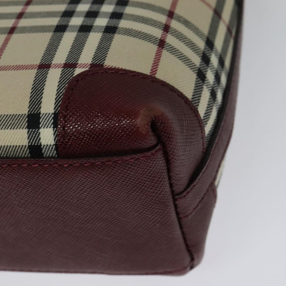 BURBERRY Nova Check Shoulder Bag Canvas Beige Gold Auth BA5440