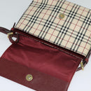 BURBERRY Nova Check Shoulder Bag Canvas Beige Gold Auth BA5440-15