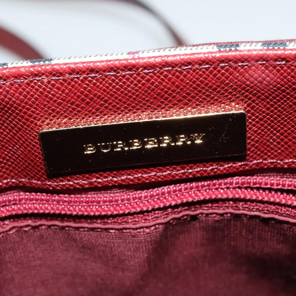 BURBERRY Nova Check Shoulder Bag Canvas Beige Gold Auth BA5440