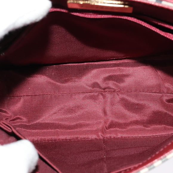 BURBERRY Nova Check Shoulder Bag Canvas Beige Gold Auth BA5440