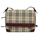 BURBERRY Nova Check Shoulder Bag Canvas Beige Gold Auth BA5440-2