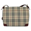 BURBERRY Nova Check Shoulder Bag Canvas Beige Gold Auth BA5440-3