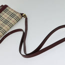 BURBERRY Nova Check Shoulder Bag Canvas Beige Gold Auth BA5440-7