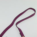 Salvatore Ferragamo Gancini Hand Bag Leather 2way Purple Gold Auth BA5444-14