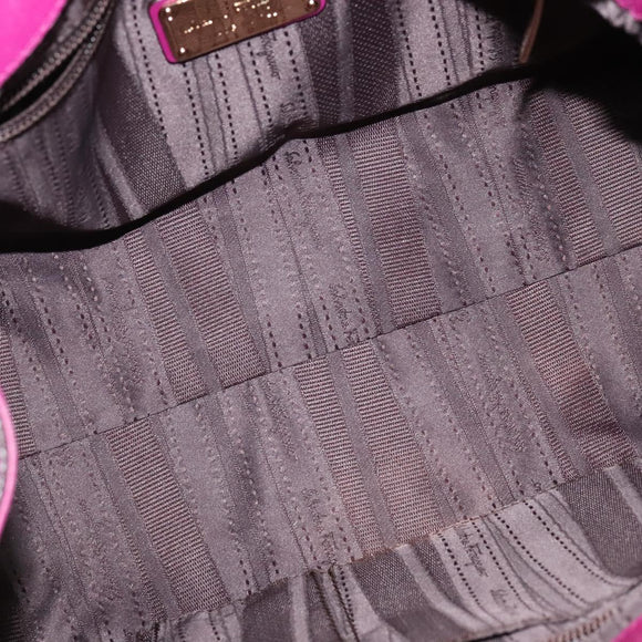 Salvatore Ferragamo Gancini Hand Bag Leather 2way Purple Gold Auth BA5444