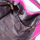 Salvatore Ferragamo Gancini Hand Bag Leather 2way Purple Gold Auth BA5444-20