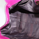 Salvatore Ferragamo Gancini Hand Bag Leather 2way Purple Gold Auth BA5444-21