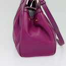Salvatore Ferragamo Gancini Hand Bag Leather 2way Purple Gold Auth BA5444-4