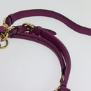 Salvatore Ferragamo Gancini Hand Bag Leather 2way Purple Gold Auth BA5444-8
