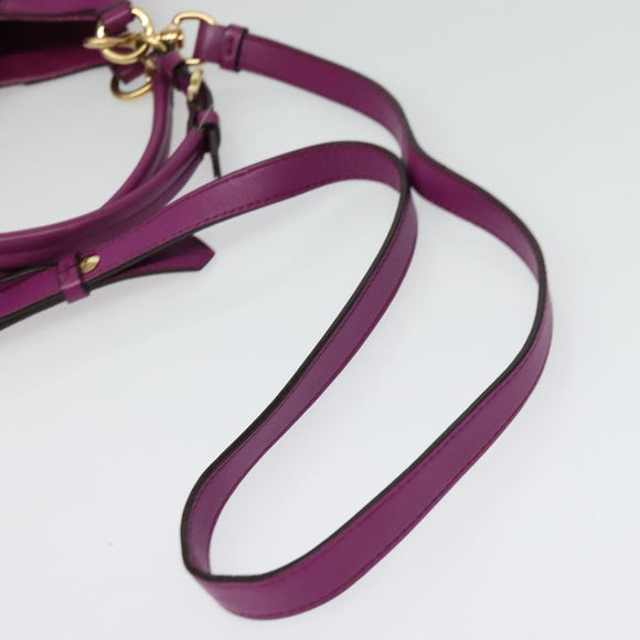 Salvatore Ferragamo Gancini Hand Bag Leather 2way Purple Gold Auth BA5444