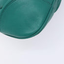 Salvatore Ferragamo Gancini Bag Leather Silver Emerald Green Auth BA5445-13