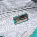 Salvatore Ferragamo Gancini Bag Leather Silver Emerald Green Auth BA5445-17