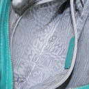 Salvatore Ferragamo Gancini Bag Leather Silver Emerald Green Auth BA5445-21