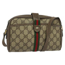 GUCCI GG Supreme Web Sherry Line Bag PVC Beige Red Green 89 02 055 Auth BA5454-1