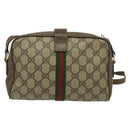GUCCI GG Supreme Web Sherry Line Bag PVC Beige Red Green 89 02 055 Auth BA5454-2