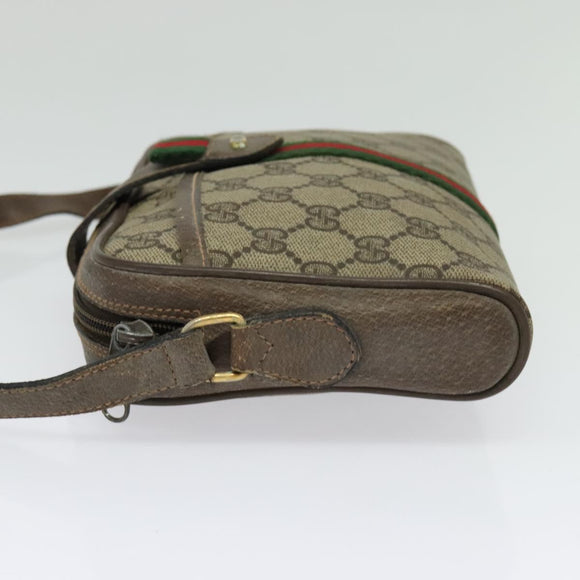 GUCCI GG Supreme Web Sherry Line Bag PVC Beige Red Green 89 02 055 Auth BA5454