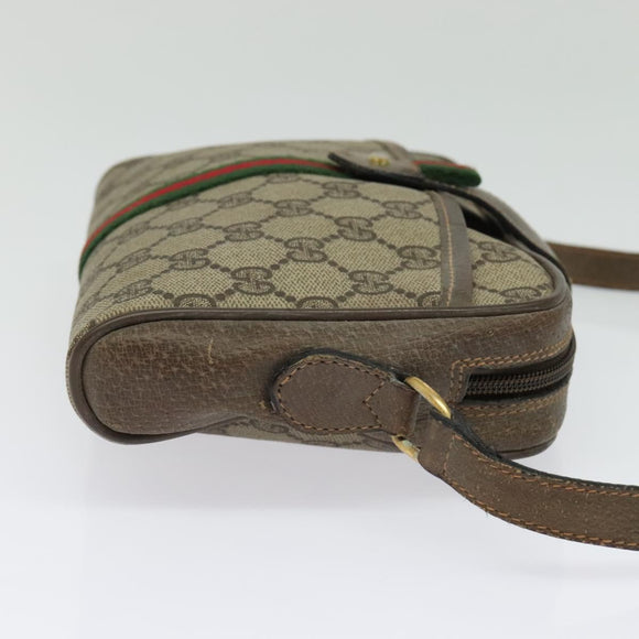 GUCCI GG Supreme Web Sherry Line Bag PVC Beige Red Green 89 02 055 Auth BA5454