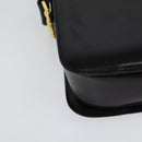 CELINE Horse Carriage Shoulder Bag Leather Black Gold Auth BA5462-12