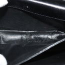 CELINE Horse Carriage Shoulder Bag Leather Black Gold Auth BA5462-17