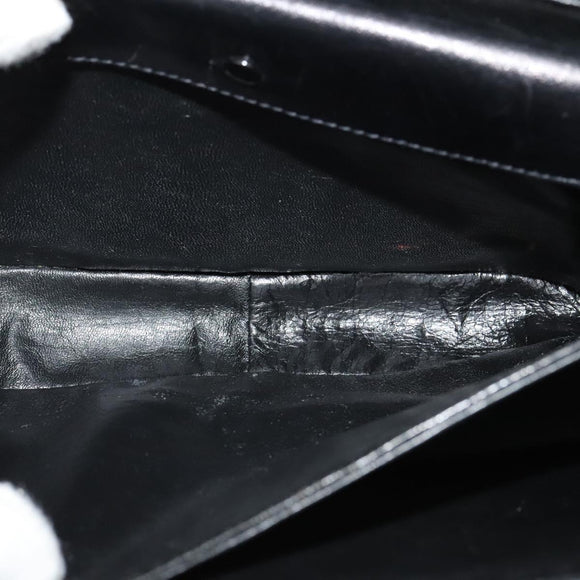 CELINE Horse Carriage Shoulder Bag Leather Black Gold Auth BA5462