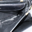 CELINE Horse Carriage Shoulder Bag Leather Black Gold Auth BA5462-18