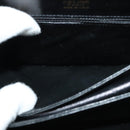 CELINE Horse Carriage Shoulder Bag Leather Black Gold Auth BA5462-21