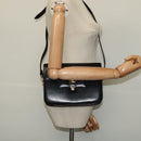 CELINE Horse Carriage Shoulder Bag Leather Black Gold Auth BA5462-22