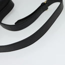 CELINE Horse Carriage Shoulder Bag Leather Black Gold Auth BA5462-7