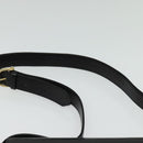 CELINE Horse Carriage Shoulder Bag Leather Black Gold Auth BA5462-8