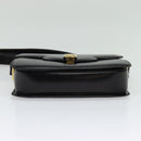 CELINE Horse Carriage Shoulder Bag Leather Black Gold Auth BA5462-9