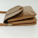 CELINE Macadam Canvas Shoulder Bag PVC Beige Gold Auth BA5468-5