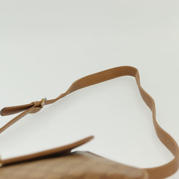 CELINE Macadam Canvas Shoulder Bag PVC Beige Gold Auth BA5468