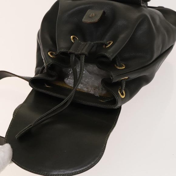 GUCCI Bamboo Backpack Leather Outlet Khaki Gold 003 3444 0030 Auth BA5469