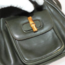 GUCCI Bamboo Backpack Leather Outlet Khaki Gold 003 3444 0030 Auth BA5469-24