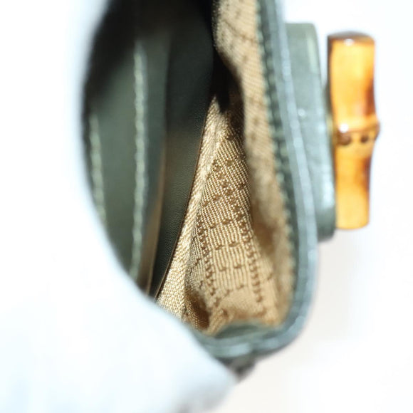 GUCCI Bamboo Backpack Leather Outlet Khaki Gold 003 3444 0030 Auth BA5469