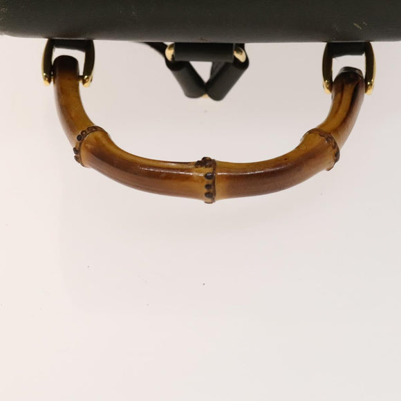 GUCCI Bamboo Backpack Leather Outlet Khaki Gold 003 3444 0030 Auth BA5469