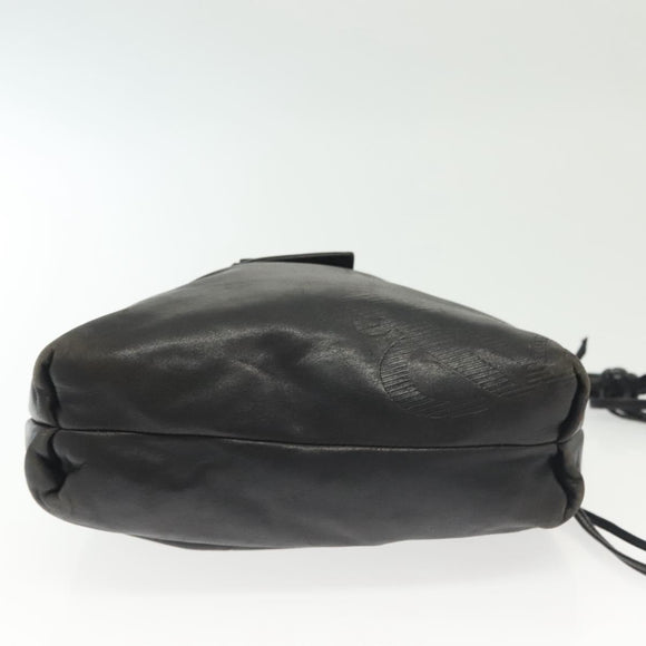 LOEWE Anagram Shoulder Bag Leather Black Auth BA5470