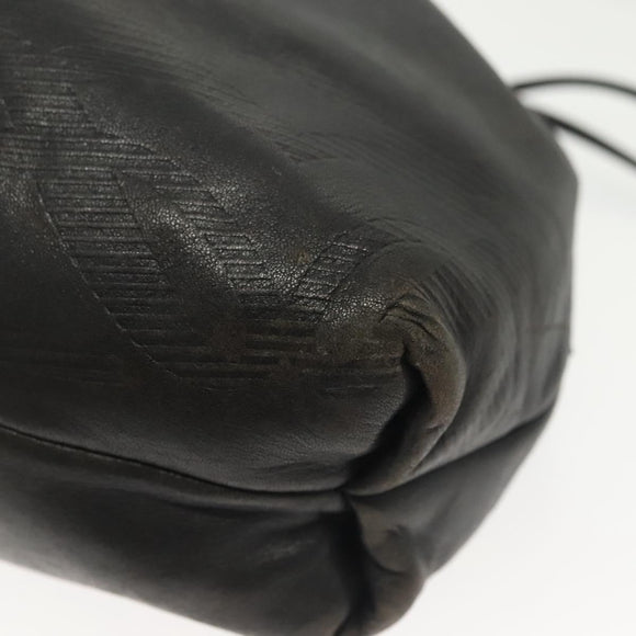 LOEWE Anagram Shoulder Bag Leather Black Auth BA5470