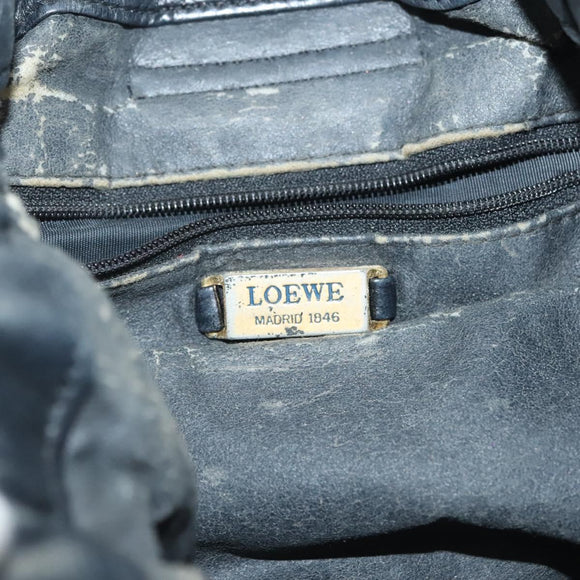 LOEWE Anagram Shoulder Bag Leather Black Auth BA5470