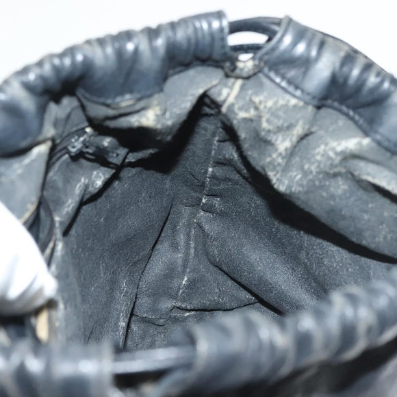 LOEWE Anagram Shoulder Bag Leather Black Auth BA5470