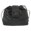 LOEWE Anagram Shoulder Bag Leather Black Auth BA5470-13