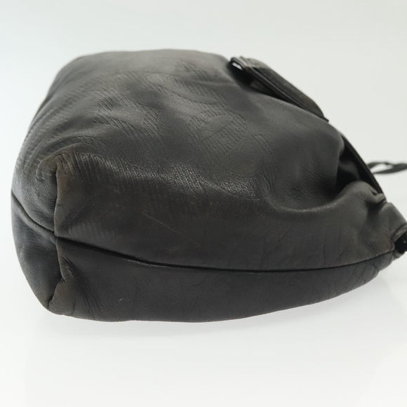 LOEWE Anagram Shoulder Bag Leather Black Auth BA5470