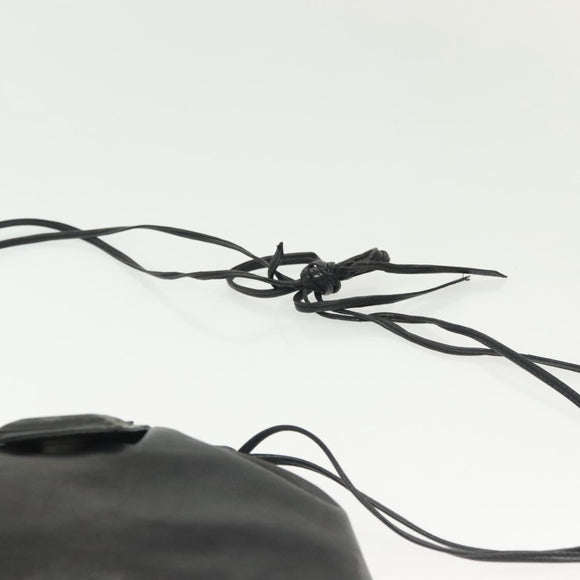 LOEWE Anagram Shoulder Bag Leather Black Auth BA5470