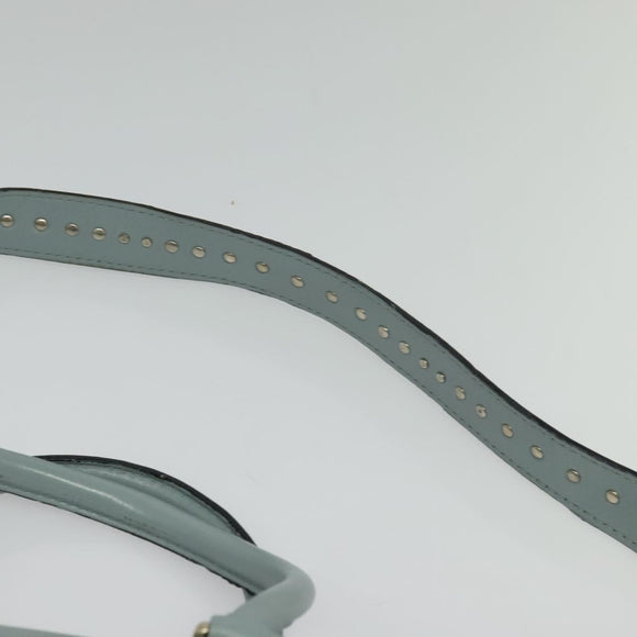 VALENTINO Hand Bag Leather 2way Light Blue Gold Auth BA5471