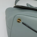 VALENTINO Hand Bag Leather 2way Light Blue Gold Auth BA5471-16