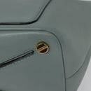VALENTINO Hand Bag Leather 2way Light Blue Gold Auth BA5471-19