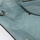 VALENTINO Hand Bag Leather 2way Light Blue Gold Auth BA5471-23