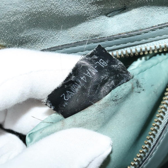 VALENTINO Hand Bag Leather 2way Light Blue Gold Auth BA5471