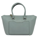 VALENTINO Hand Bag Leather 2way Light Blue Gold Auth BA5471-2